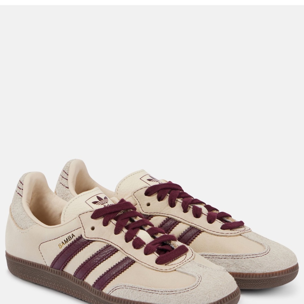 Adidas Samba Shoes in Cream and Purple